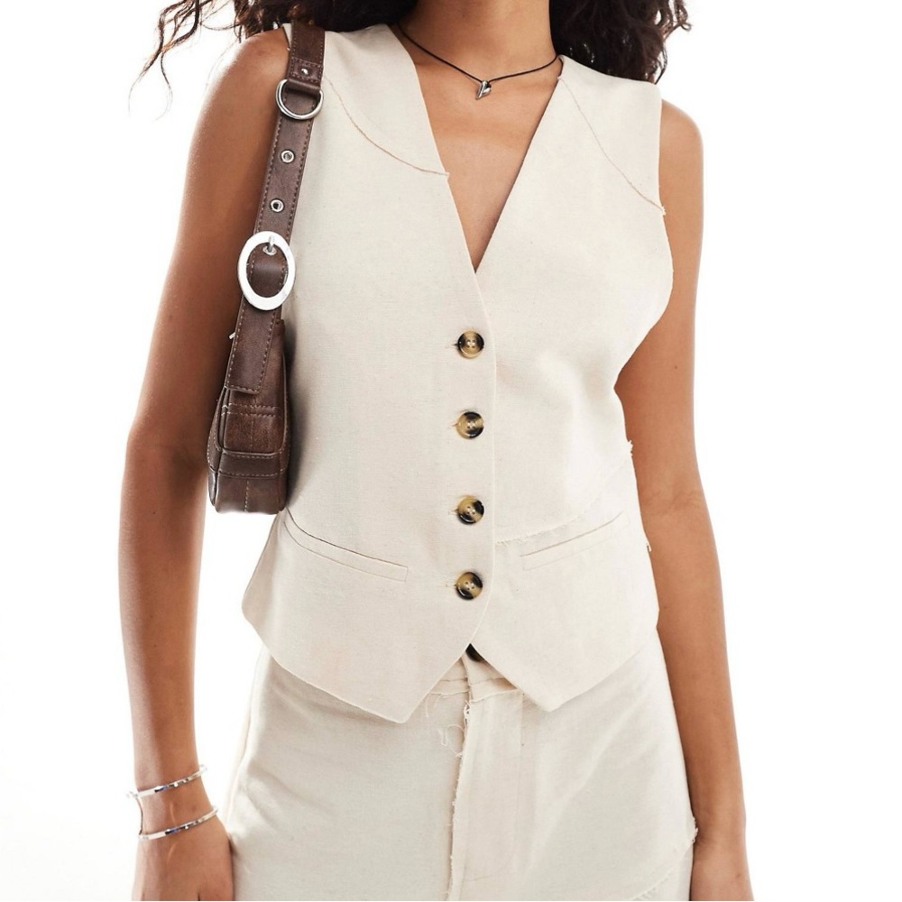 Reclaimed vintage linen suit vest (ASOS)